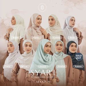 Seradia Hijab Segi Empat Monogram Syar'i