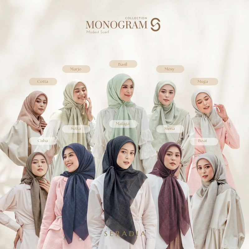 Seradia Hijab Segi Empat Monogram S