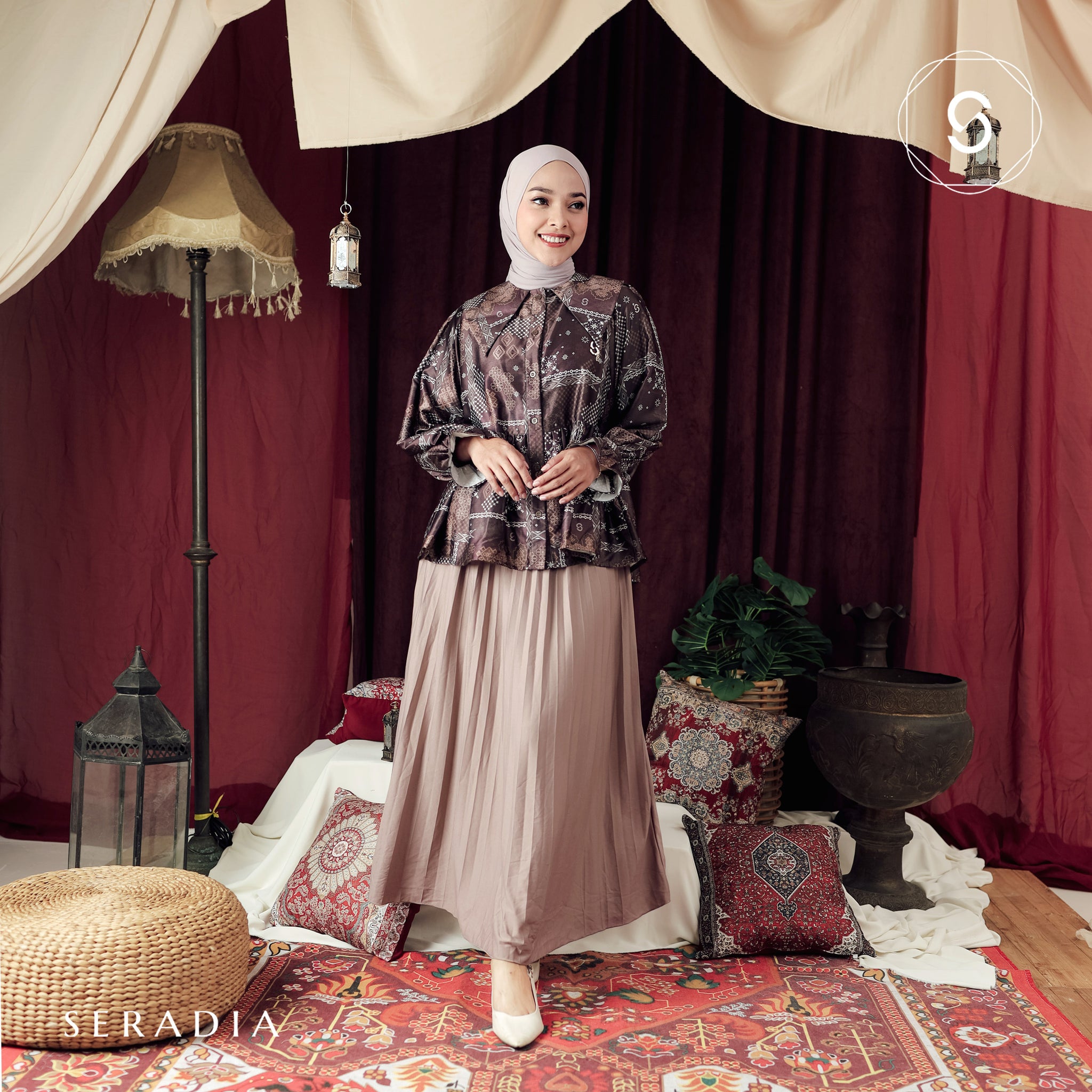 Seradia Rashiqa Blouse - Choco Raspberry