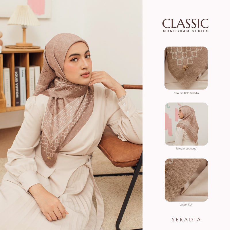 Seradia Hijab Segi Empat Monogram Classic