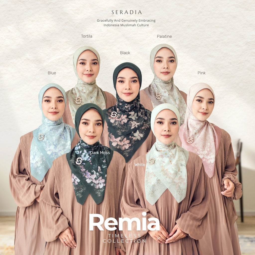 Seradia Hijab - Segi Empat Motif Remia - Timeless Collection