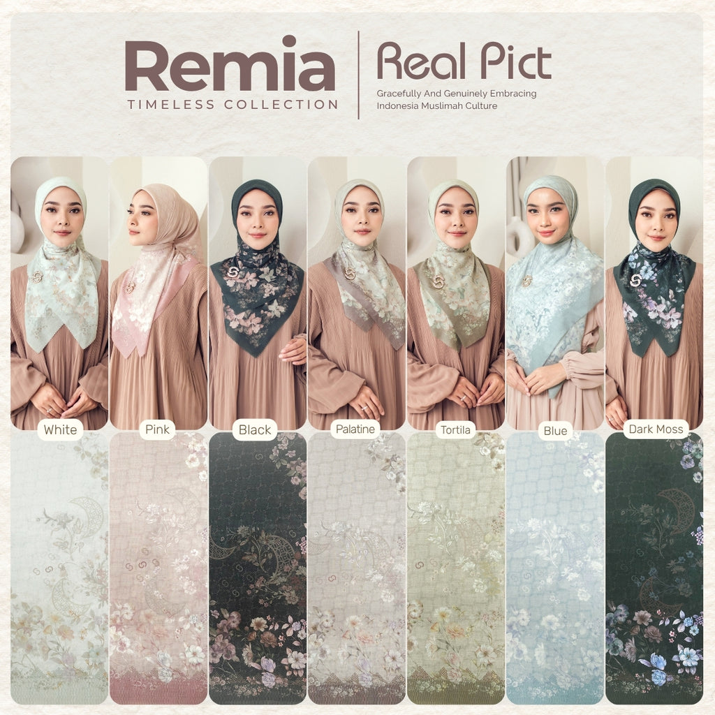 Seradia Hijab - Segi Empat Motif Remia - Timeless Collection