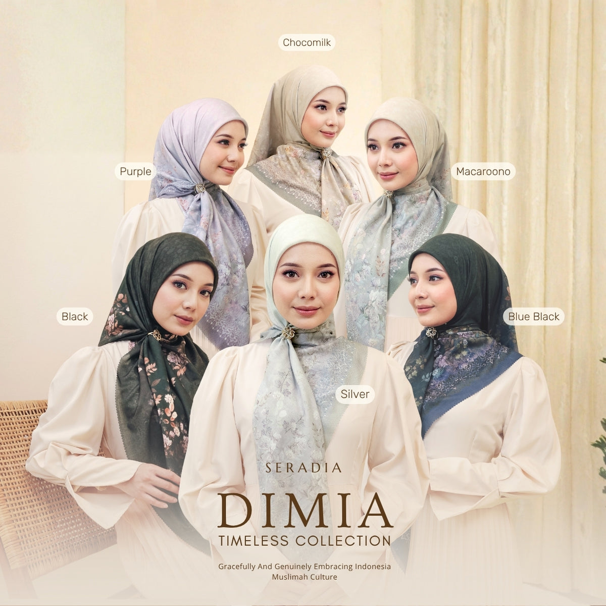 Seradia Hijab - Segi Empat Motif Dimia Timeless Collection – seradia