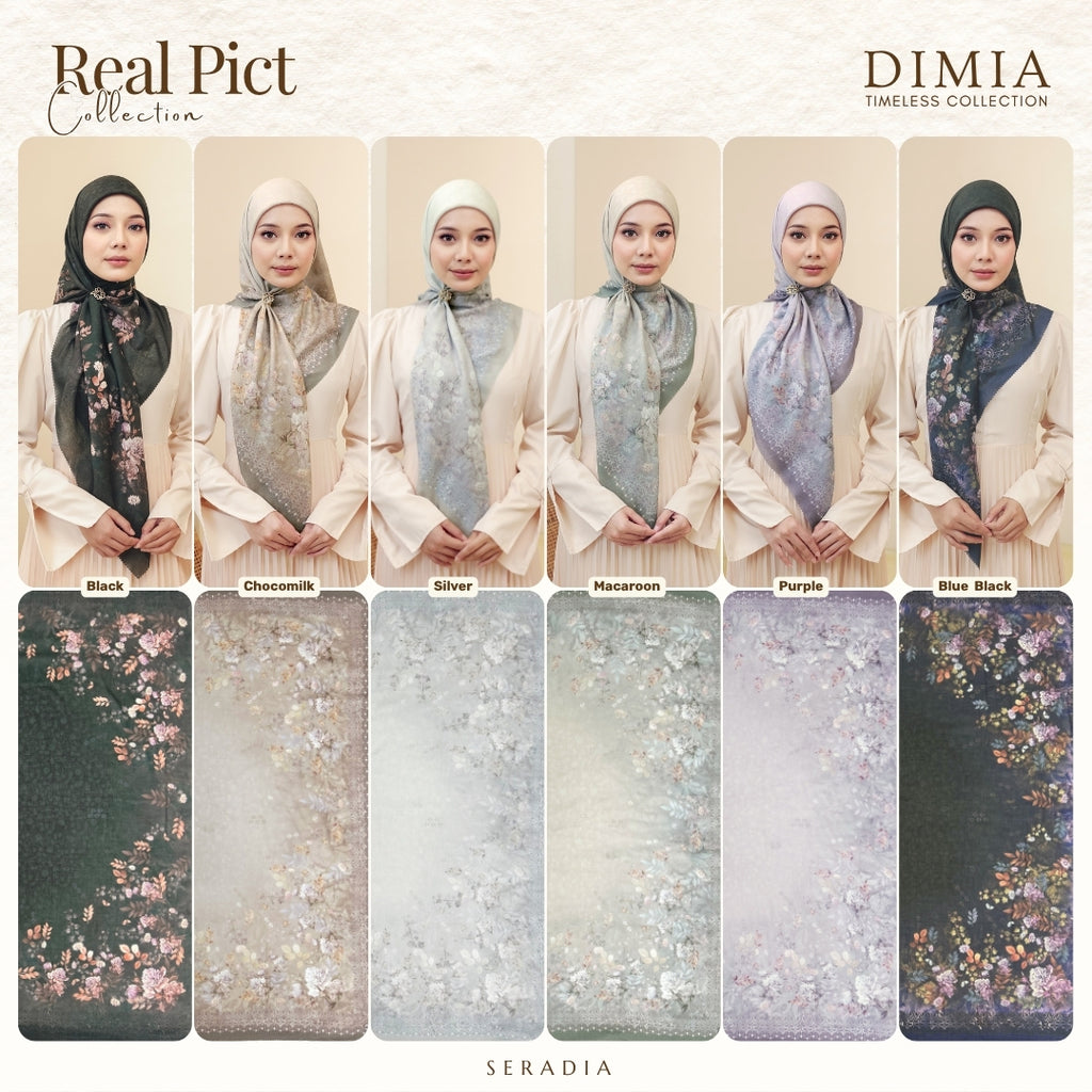 Seradia Hijab - Segi Empat Motif Dimia Timeless Collection