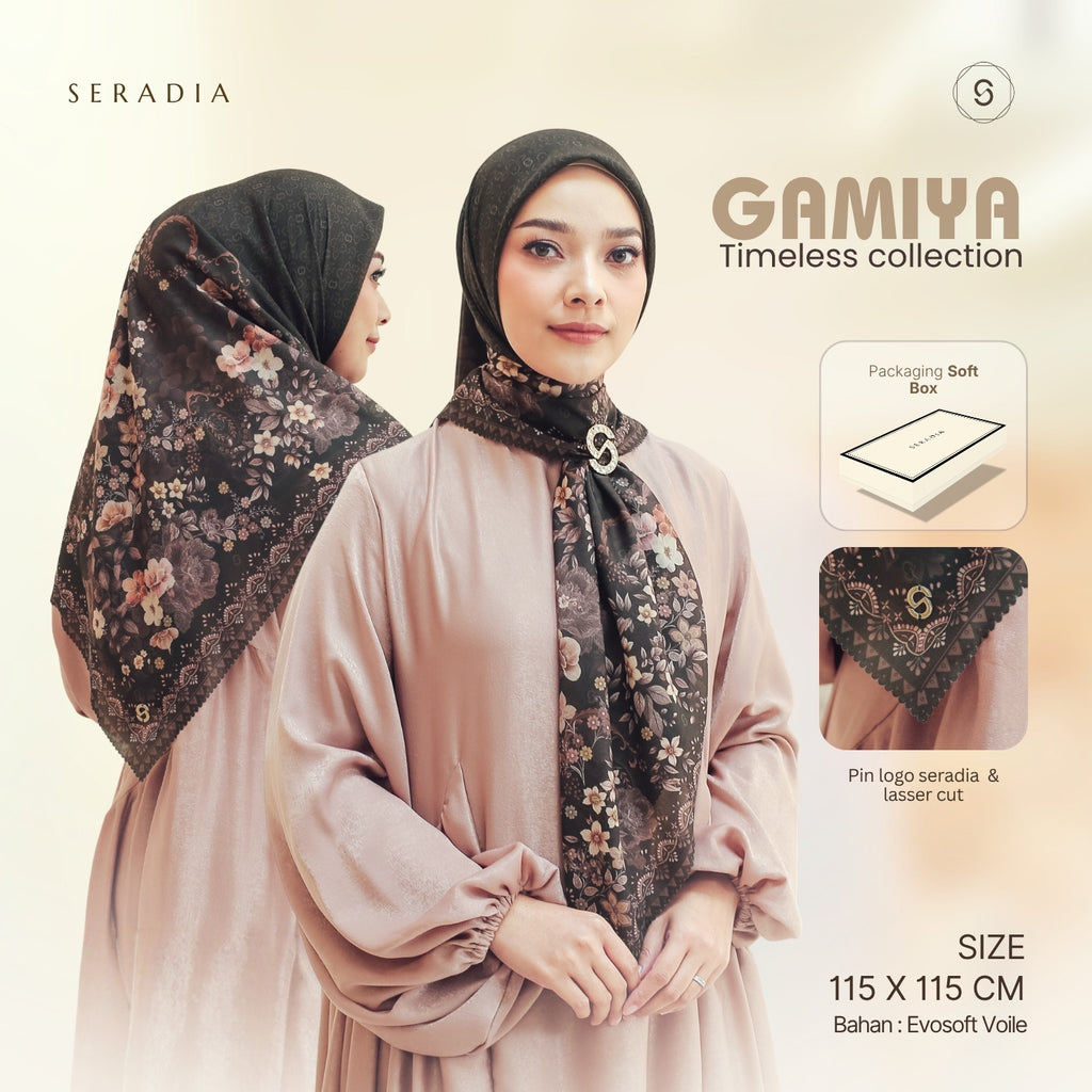 Seradia Hijab - Segi Empat Motif Gamiya- Timeless Collection