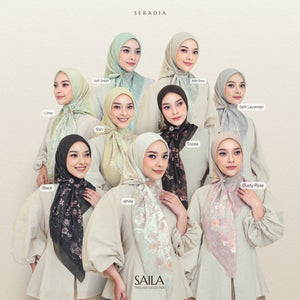 Seradia Hijab - Segi Empat Motif Saila - Timeless Collection
